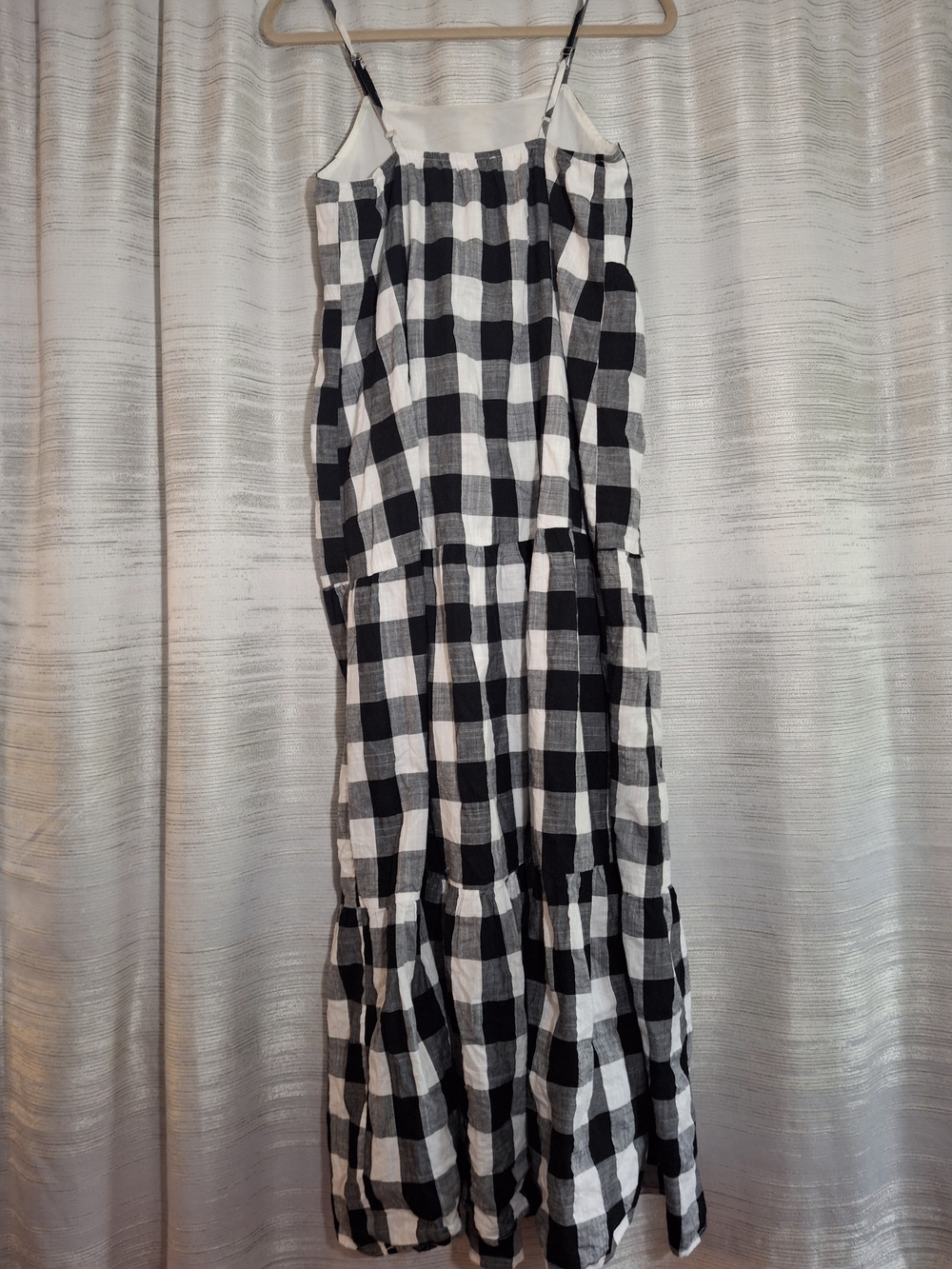 Pink Lily Black & White Checked Tiered Sundress - Picture 6 of 6